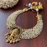 Premium Pearl beads Lord Ganesha Grand Choker Set