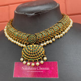 Premium Antique Real kemp Grand Non-Idol Choker set (Colors Available)