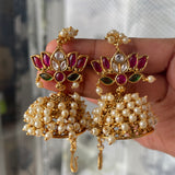 Premium Grand light weight Lotus Jumkha with Ear chain ( Colors Available)