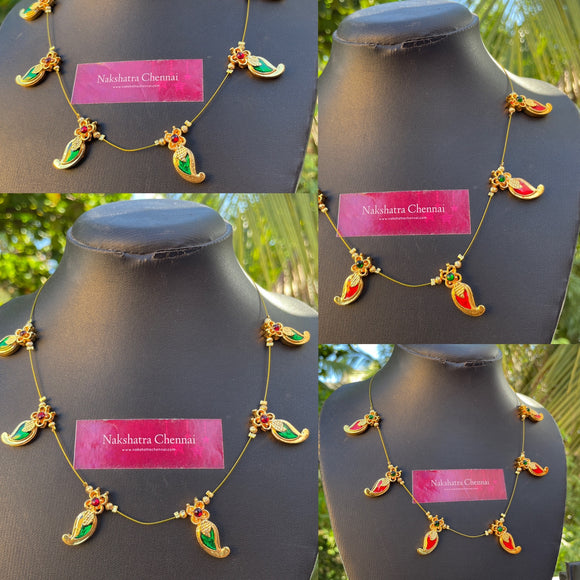 Imitation kemp Mango pendant Invisible Chain (Colors Available)