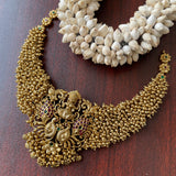 Premium Antique Gold Beads Goddess Grand Choker Set