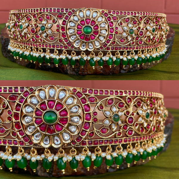 Premium Matte Kundan Stones Bridal Waist Belt – Nakshatra Chennai