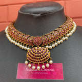 Premium Antique Real kemp Grand Non-Idol Choker set (Colors Available)