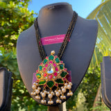 Tamara Kundan Jadau Pendant with Black Beads Chain