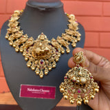 Premium Gold Polish Grand Haathi-Mayil Short Chain Set