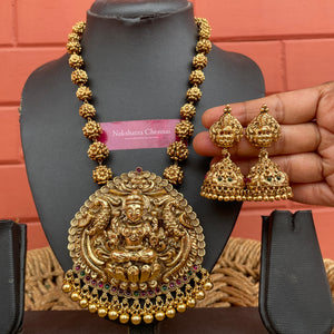 Premium Antique Matte Goddess Rudraksha Grand Short Chain set