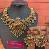 Premium Gold Polish Grand Haathi-Mayil Short Chain Set