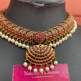 Premium Antique Real kemp Grand Non-Idol Choker set (Colors Available)