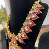 Kundan Jadau Grand Mango Short Chain Neckpiece