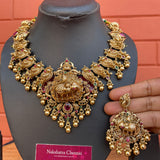 Premium Gold Polish Grand Haathi-Mayil Short Chain Set