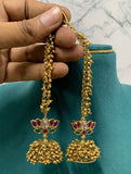 Premium Grand light weight Lotus Jumkha with Ear chain ( Colors Available)