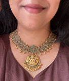 Premium Antique Emerald kemp Stones Goddess Grand Choker Set