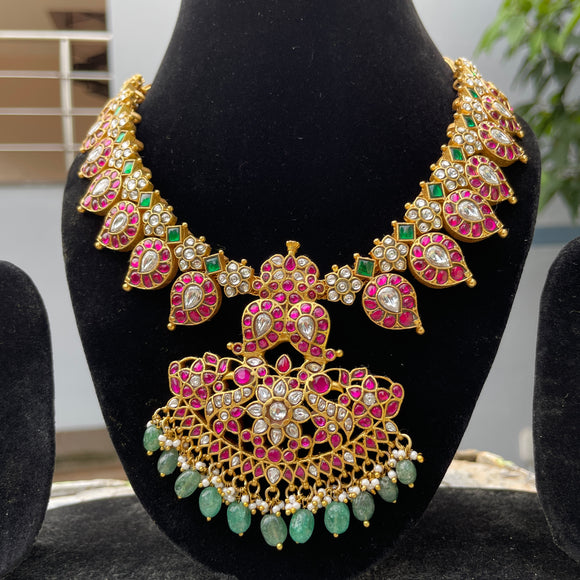 Kundan Jadau Grand Mango Short Chain Neckpiece