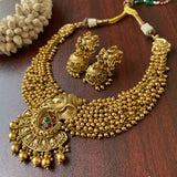 Premium Antique Gold Beads Lord Ganesha Grand Choker Set