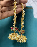 Premium Grand light weight Lotus Jumkha with Ear chain ( Colors Available)