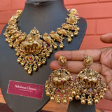 Premium Gold Polish Grand Haathi-Mayil Short Chain Set