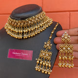 Premium Antique Non-Idol Grand Flexible Choker Set with Tikka