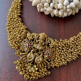 Premium Antique Gold Beads Goddess Grand Choker Set